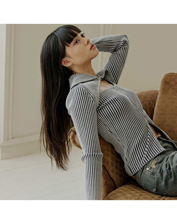 BOLERO & TANK TOP LAYERED ZIP-UP_T326OT803