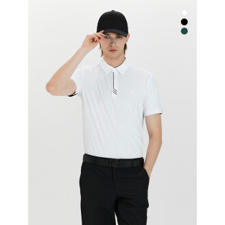 듀빅 남성 웰딩 포인트 Y카라 반팔티셔츠 DF2MTS121