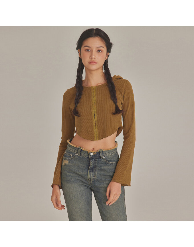 HOOK CLOSURE CORDUROY HOODIE_T423OT803
