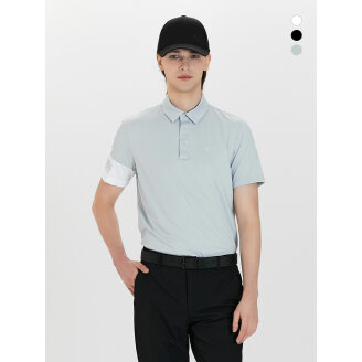 듀빅 남성 배색 포인트 Y카라 반팔티셔츠 DF2MTS123