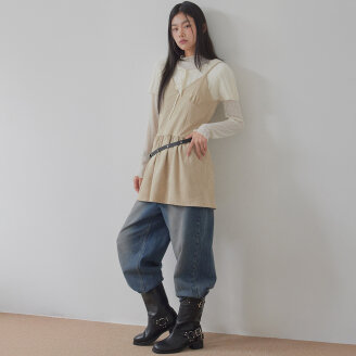 레이어드 벨벳 뷔스티에 숏 드레스_T521DS501