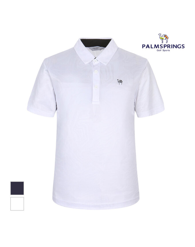 [팜스프링스] 남성 마블링패턴 카라 반팔티셔츠_STSM232180
