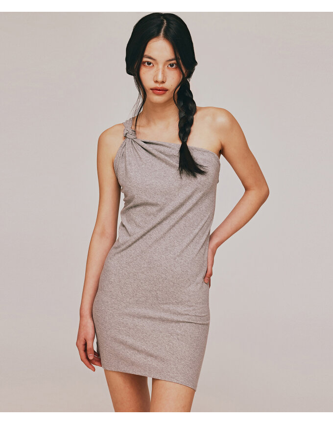 TIED ONE SHOULDER MINI DRESS_T516DS500