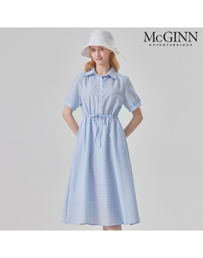 깅엄 체크 셔츠 원피스_MI6M1OP3271
