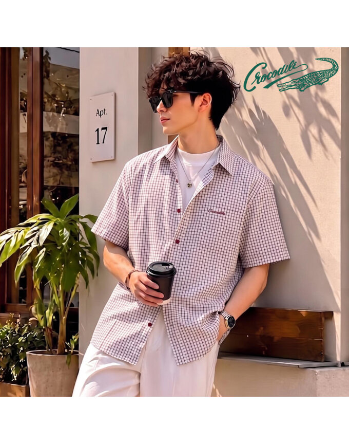 프린트 노멀핏 반팔셔츠 CDAA2WS2417