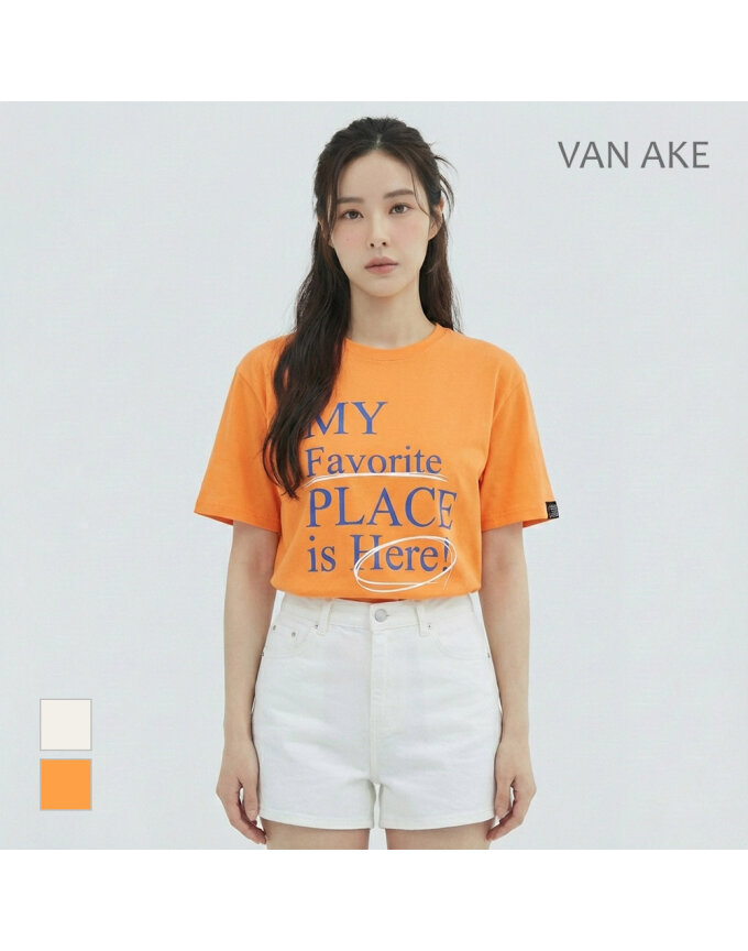 [반에이크] 레터링 라운드넥  반팔티셔츠_VB36TSQ309Z