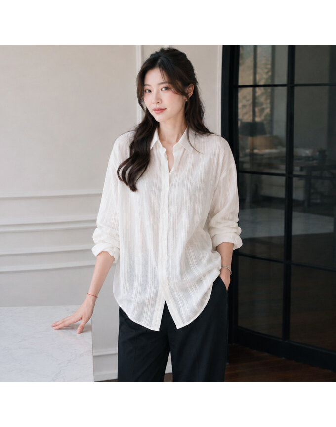 [귈림] 내추럴 텍스처 루즈핏 셔츠(G6MBL123P)