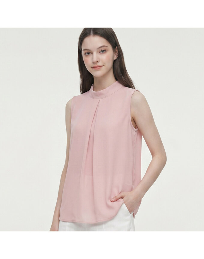 KARRA 모던하이넥나시블라우스_A6M0555