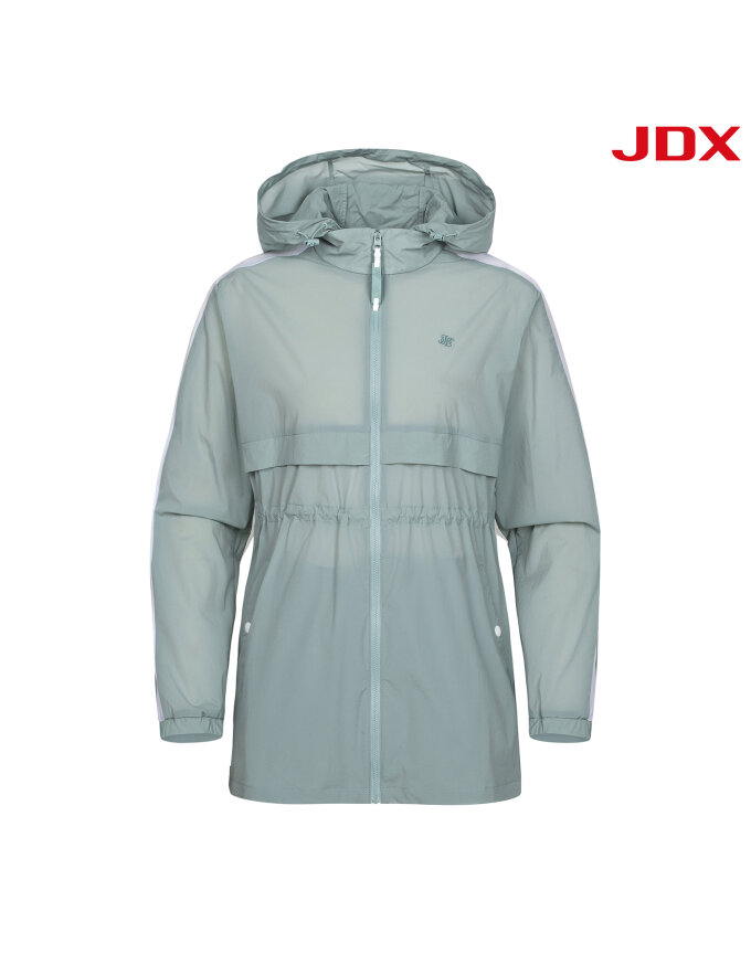 [JDX] 여성 배색 중기장 후드 점퍼(X2WJV6112MT)