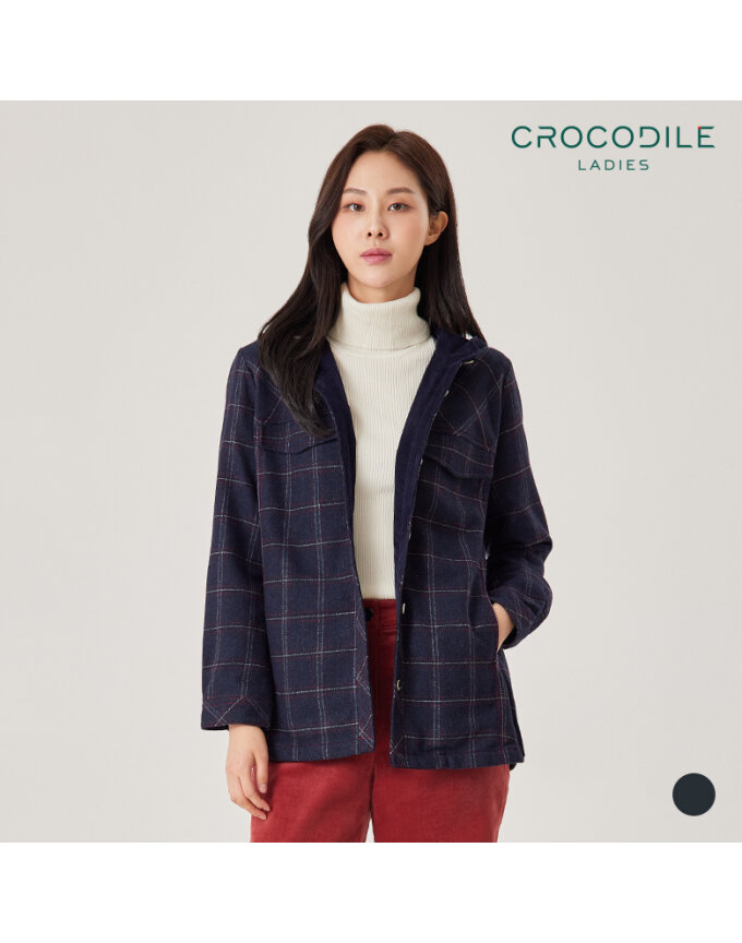 후드넥체크블라우스_CLBWBL202