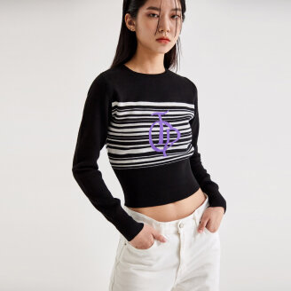 TG STRIPE JACQUARD KNIT TOP_T226TP141