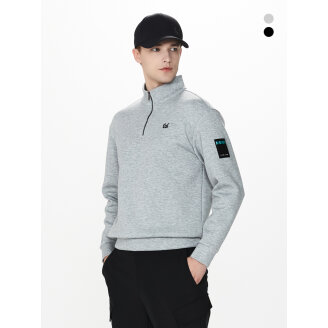 듀빅 남성 하프넥 블루종 와펜 긴팔티셔츠 DF3MTS170