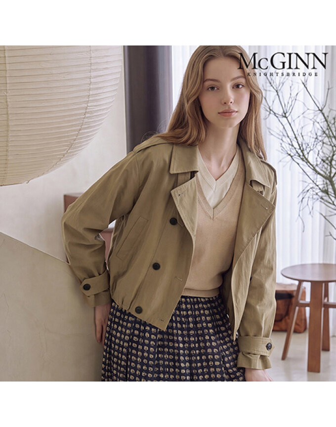벌룬핏 더블 버튼 트렌치 숏 자켓_MI6F1JK1001