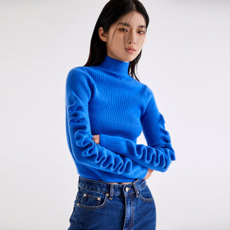 SIGNATURE WAVY SLEEVE KNIT TOP _T226TP125