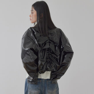 RUCHED BACK CROPPED BOMBER JACKET_T226OT800