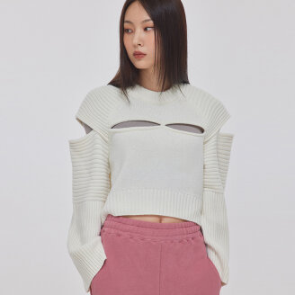 CUTOUT FISHER OVERSIZED KNIT TOP_T226TP110