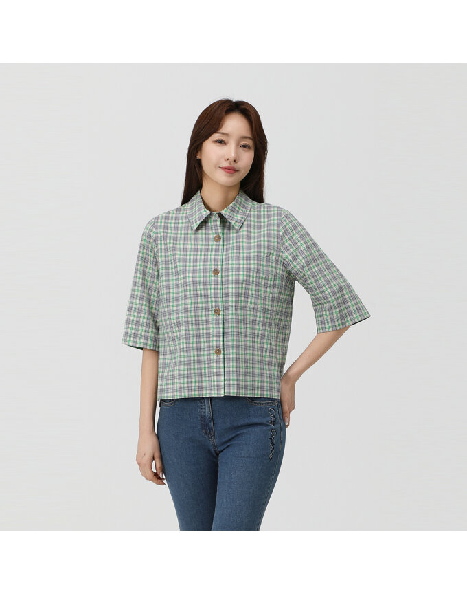 멀티컬러 체크 셔츠_1K41531