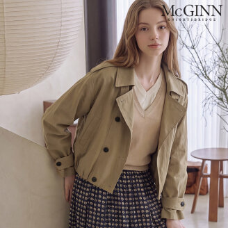 벌룬핏 더블 버튼 트렌치 숏 자켓_MI6F1JK1001