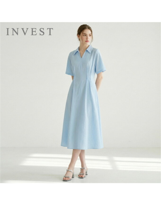 내추럴 루즈핏 핀턱 원피스_INI6M1OP3461