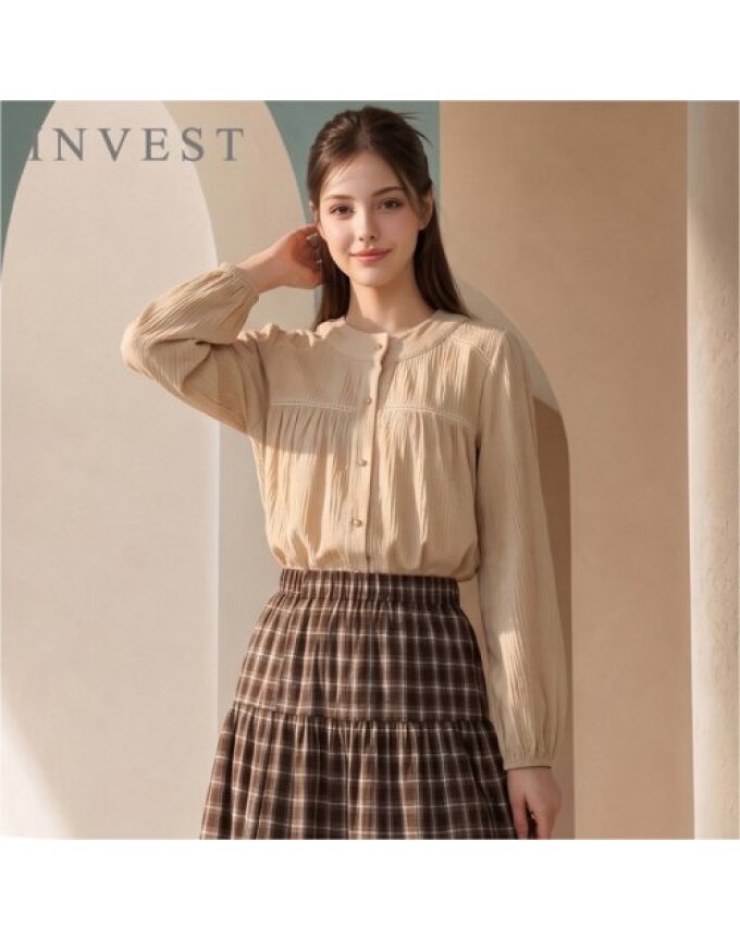 셔링 포인트 벨루아 블라우스_INI6F1BL5141