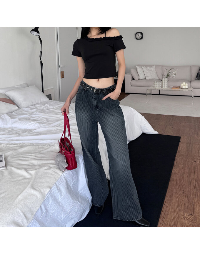 STRIPED BLACK JEANS_T516DE400