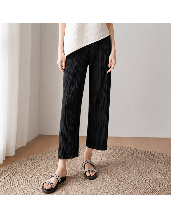 [예쎄] 플리츠 세로 주름 와이드 팬츠(S6MPT015A)