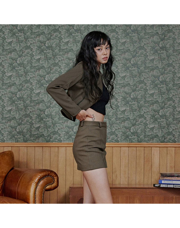 HERRINGBONE MINI SKIRT_T326BT702