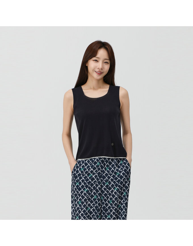 프리미엄 스퀘어넥 슬리브리스 니트_MK44092