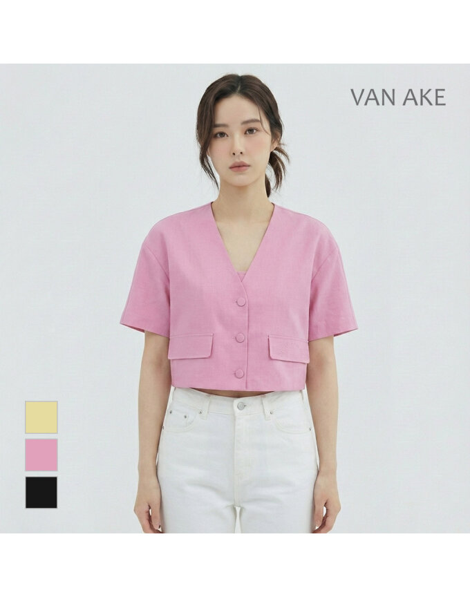 [반에이크] 루즈핏 브이넥 반팔점퍼_VB37JKUD05Z