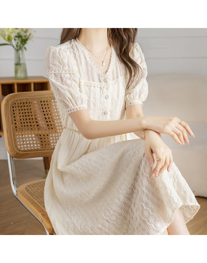 KARRA 프렌치아일렛펀칭원피스+벨트SET_A4M0022