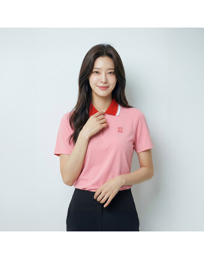 니트배색 포인트 티셔츠_QK45231