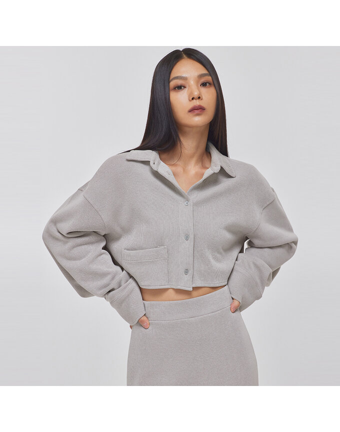 ONE POCKET COMFY CROPPED SHIRTS_T326OT800