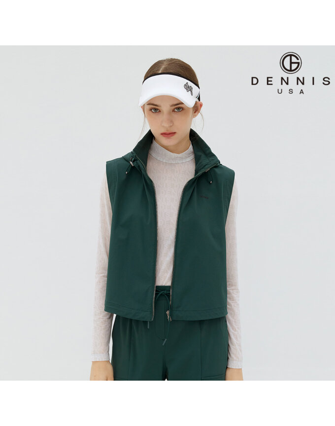 [DENNIS] 26SS신상 여성 스윙 풀집업 크롭베스트 그린_HD5SLVT292