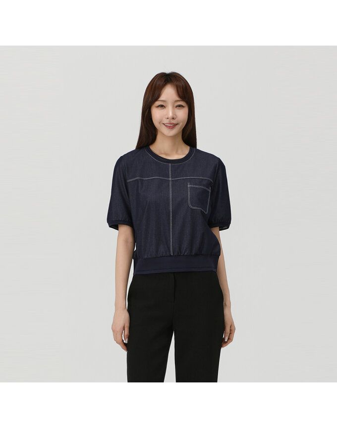 스티치 텐셀 블라우스_1K42591