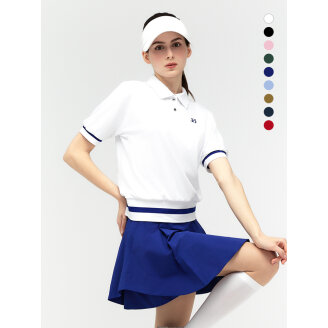 듀빅 여성 가오리 브루종 카라 반팔티셔츠 DD2WTS105
