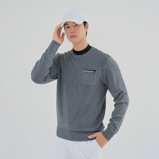 남성 몸판 가네꼬 조직 라운드넥 니트 RMSRM3205-194