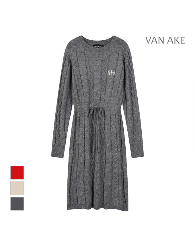 [반에이크] 꽈배기 니트원피스_VB3ZKOMV01Z