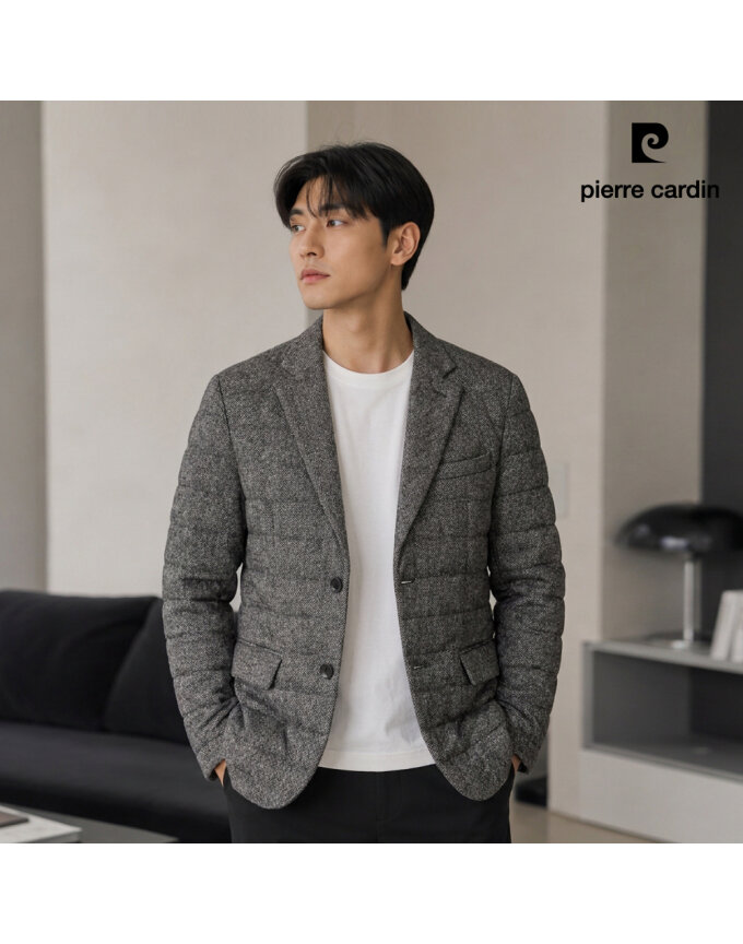 헤링본 프린팅 클래식 퀼팅 자켓 PHJK3108