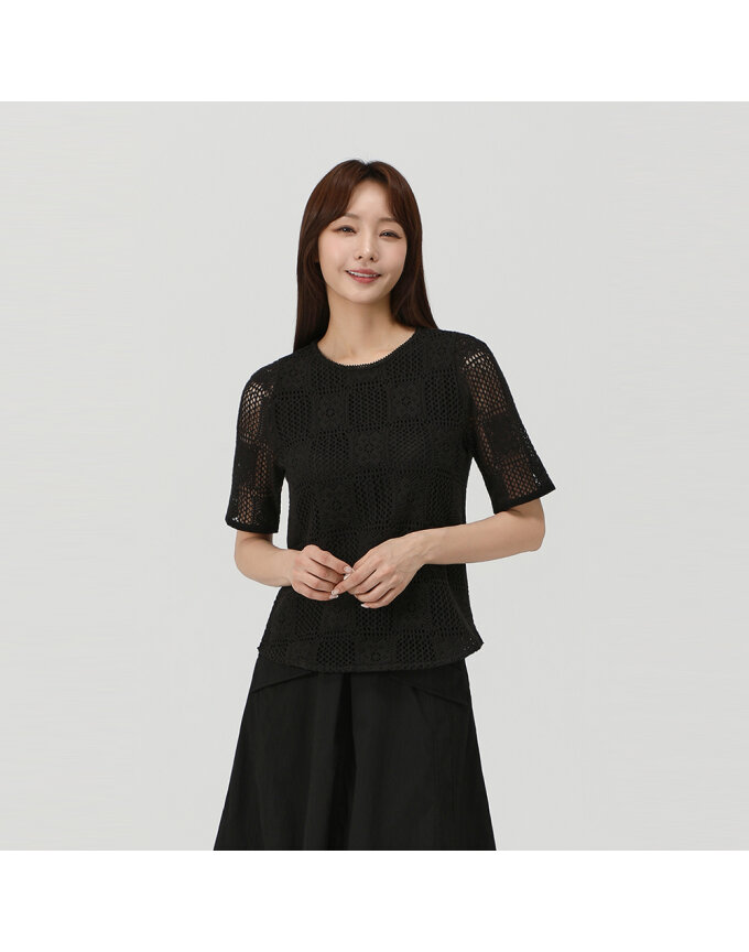 전판 레이스 티 블라우스_MK45301