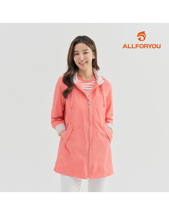 [올포유] [모델착장] 여성 후드 탈부착 중기장 사파리 점퍼 ALFRM2321-304