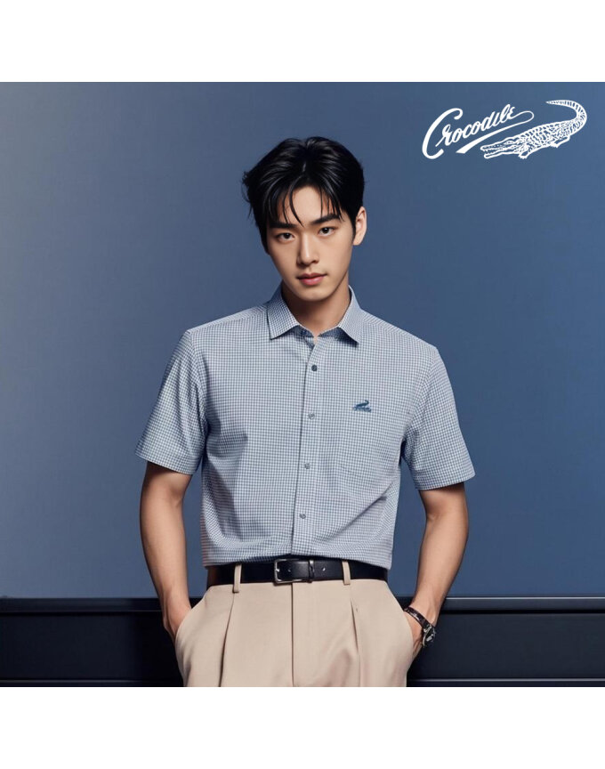 남성 잔체크 노멀핏 반팔셔츠 CDAA2YS2412