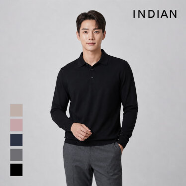 [INDIAN] 울혼방 솔리드 폴로에리_MIVBL3F8161