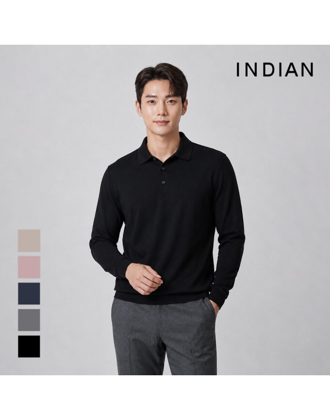 [INDIAN] 울혼방 솔리드 폴로에리_MIVBL3F8161