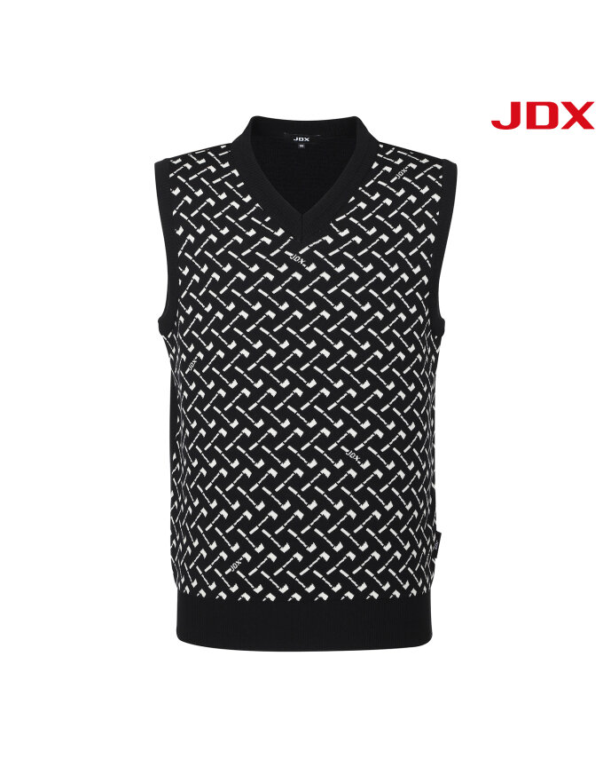 [JDX]남성 전판 패턴 브이넥 베스트(X2SVV3371BK)