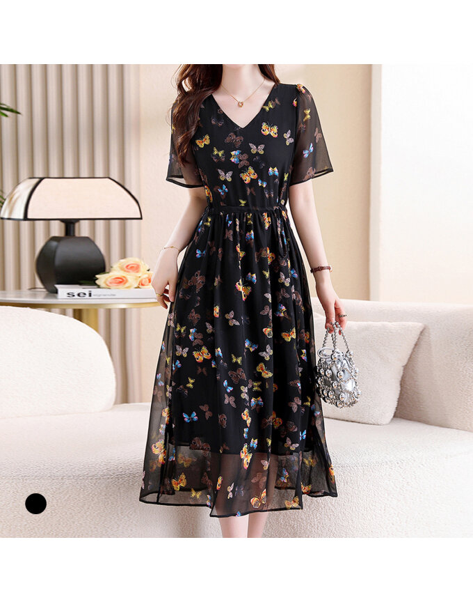 KARRA 버터플라이반팔쉬폰원피스_A5M0281