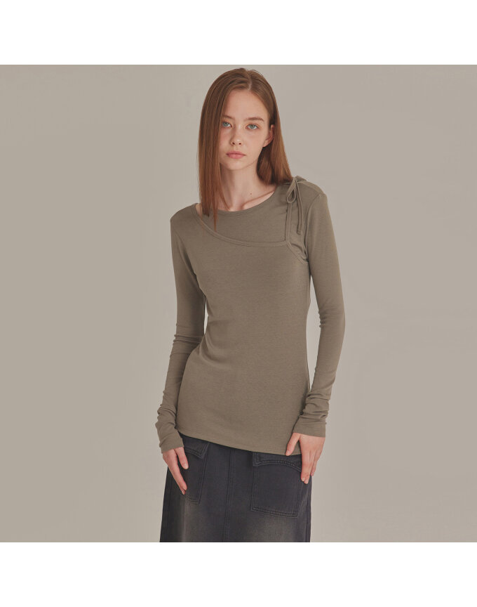 TIE SHOULDER PANNEL LAYERED TOP_T426TP107