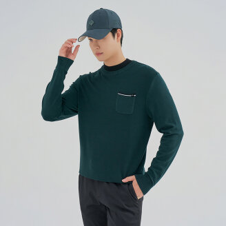 남성 몸판 가네꼬 조직 포인트 라운드넥 니트 RMSRM3205-819