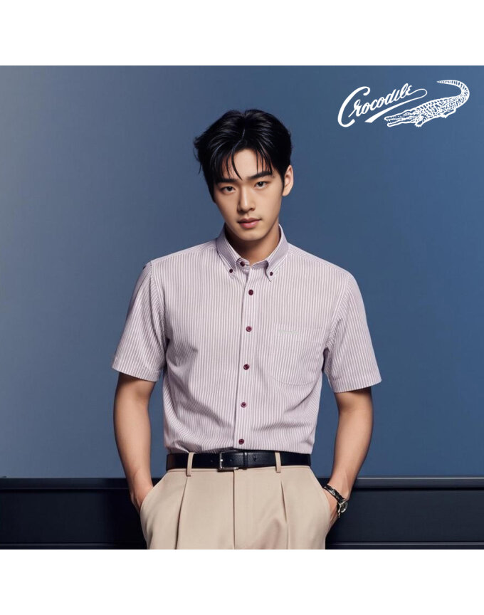 남성 스트라이프 노멀핏 반팔셔츠 CDAA2YS2410