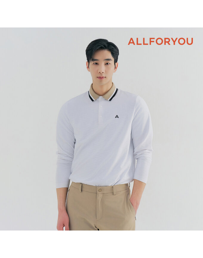 [올포유] 남성 자가드 요꼬 카라 티셔츠 AMTPN2261-100
