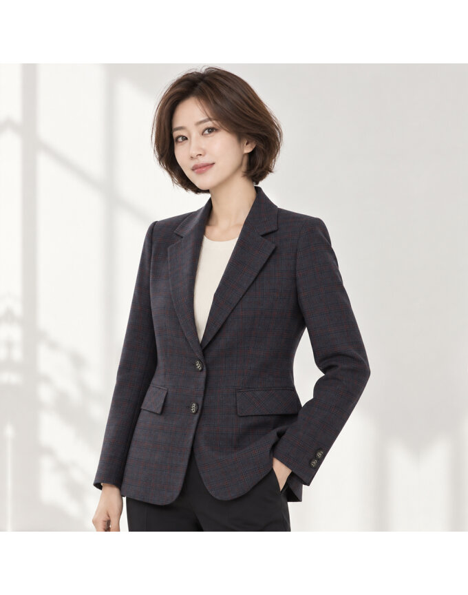 클래식 잔체크 포멀 여성 자켓 CLDFJK102